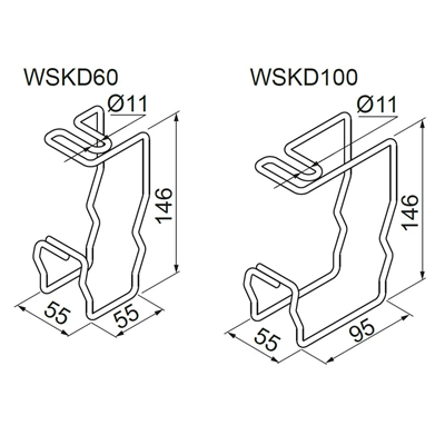 Ceiling hanger width 65mm height 108mm