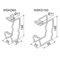 Ceiling hanger width 65mm height 108mm