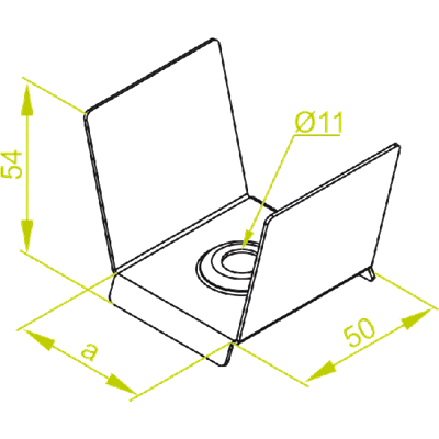 Ceiling hanger width 75mm height 54mm