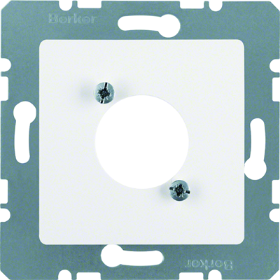 Center plate for D-Series XLR round connectors; snow white; S.1/B.1/B.3/B.7 Glas