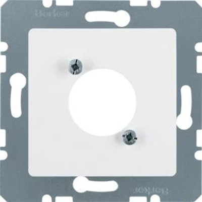 Center plate for D-Series XLR round connectors; snow white; S.1/B.1/B.3/B.7 Glas