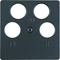 Central plate for 4-out antenna socket, anthracite