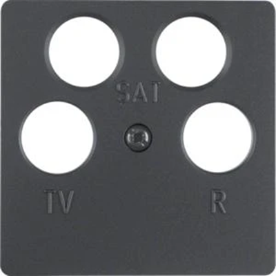 Central plate for 4-out antenna socket, anthracite