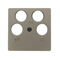 Central plate for four-output antenna socket, light brown, varnished