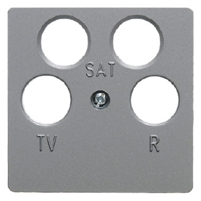 Central plate for the four-output antenna socket, aluminum