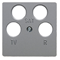 Central plate for the four-output antenna socket, aluminum