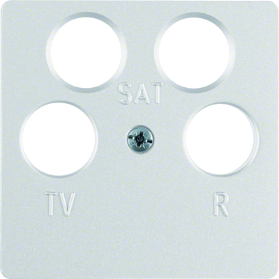 Central plate for the four-output antenna socket, aluminum