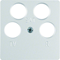 Central plate for the four-output antenna socket, aluminum