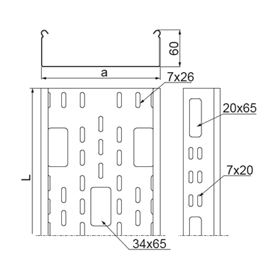 Channel KAJ100H60/3