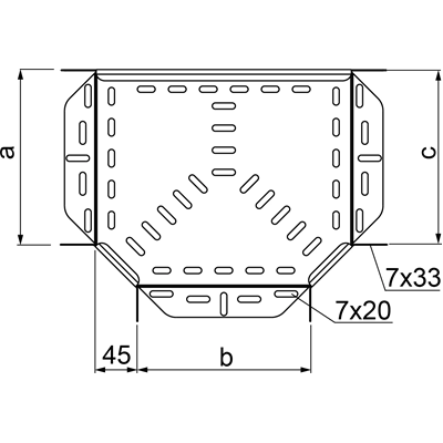 Channel tee, TKJ100H100