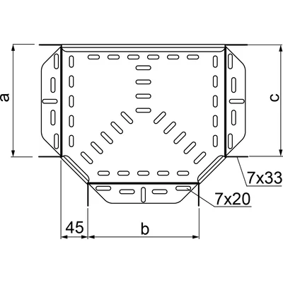 Channel tee, TKJ100H60