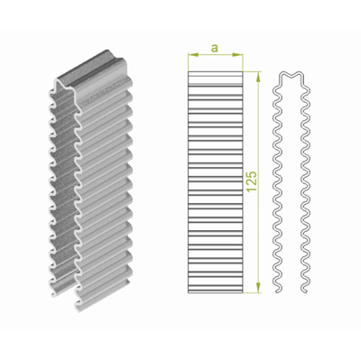 Chapa de expansión galvanizada, 33mm de ancho.