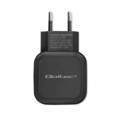 Chargeur mural Qoltec 12 W | 5 V | 2,4 A | 2 ports USB