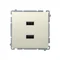 Chargeur SIMON BASIC 2xUSB 2.1A 5V DC 230V beige