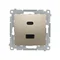 Chargeur USB C+A Simon 54 WMDZ-EC2CAQ-044 (module), 30 W, 230 V ; or mat
