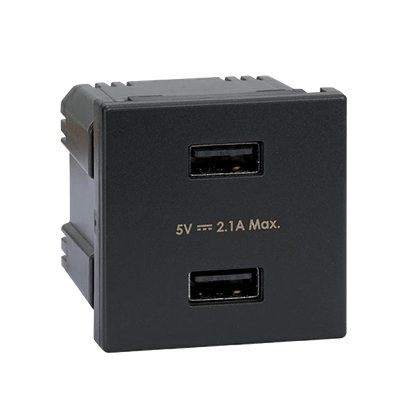 Chargeur USB K45 2x USB 2.0 - A 5V DC 2.1A graphite