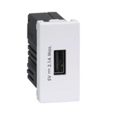 Chargeur USB K45 USB 2.0 - A 5V DC 2.1A blanc pur