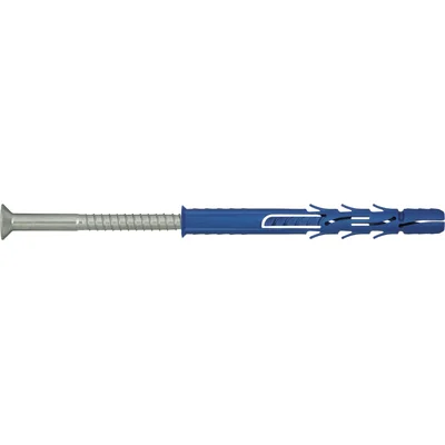 Cheville pour cadre en polyamide avec vis galvanisée FF1 8x100 mm à collerette à tête fraisée, 50 pcs.