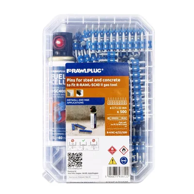 Chiodi per cemento collegati con plastica, 32 mm, 500 pz.