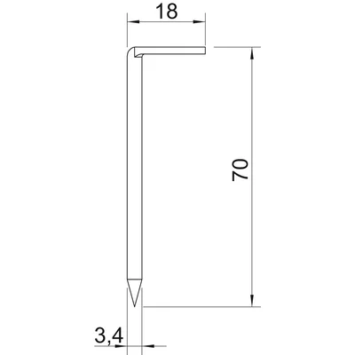 Chiodo a gancio 70MM ST.3, 4 PARTI, 1101 3.4x70