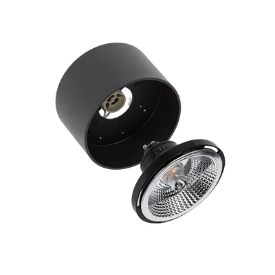 CHLOE AR111 Ampoule GU10 250V IP20 120x85mm NOIRE ronde fixe à montage en surface