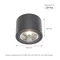 CHLOE AR111 SURFACE-MOUNTED GU10 250V IP20 139x100mm BLACK round movable