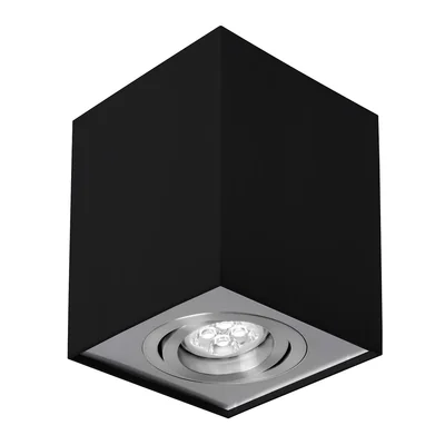 CHLOE GU10 SURFACE-MOUNTED GU10 250V IP20 97x97x125mm BLACK/SILVER square. movable