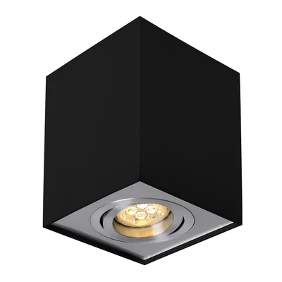 CHLOE GU10 SURFACE-MOUNTED GU10 250V IP20 97x97x125mm BLACK/SILVER square. movable
