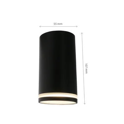 CHLOE MINI ANELLO DA SUPERFICIE GU10 230V IP20 fi55*107mm NERO fisso