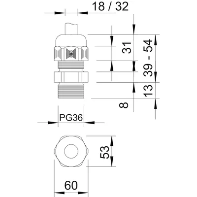 Choque OBO V-TEC PG36 LGR, GRIS.