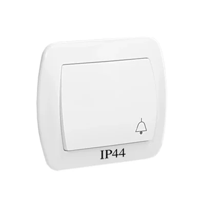 CHORD Push-button splash-proof doorbell IP44 white