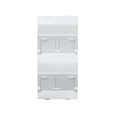 CIMA board, 4x RJ with covers, slanted, for MD adapters, pure white