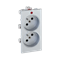 CIMA double socket with earthing 2x230V 16A aluminum