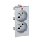 CIMA double socket with earthing 2x230V 16A aluminum