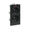 CIMA double socket with grounding 2x230V 16A gray graphite