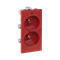 CIMA double socket with grounding 2x230V 16A red