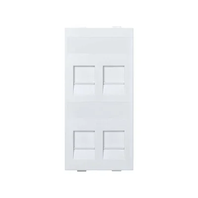 CIMA-Platine, 4x RJ mit Abdeckungen universal, reinweiß