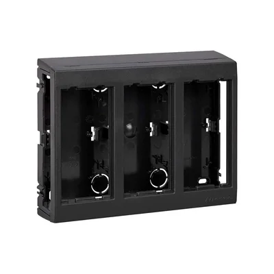 CIMA PRO 3-module surface-mounted housing 6xK45 without side covers, graphite gray