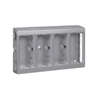 CIMA PRO 4-Modul-Aufputzgehäuse 8xK45 ohne Aluminium-Seitenabdeckungen