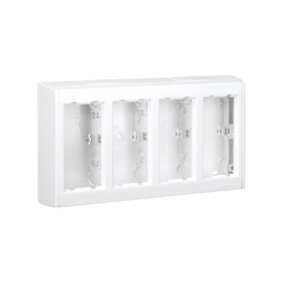 CIMA PRO 4-module surface-mounted housing 8xK45 with side covers, pure white