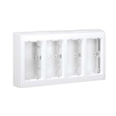 CIMA PRO 4-module surface-mounted housing 8xK45 with side covers, pure white