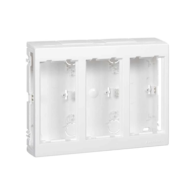 CIMA PRO Boîtier apparent 3 modules 6xK45 sans capots latéraux, blanc pur