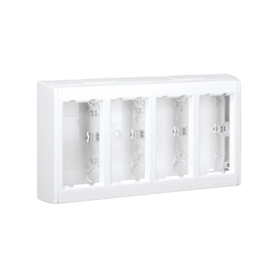 CIMA PRO Boîtier apparent 4 modules 8xK45 avec caches latéraux, blanc pur