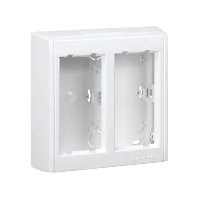 CIMA PRO Caja de superficie 2 módulos 4xK45 con tapas laterales blanco puro