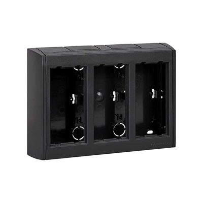 CIMA PRO Caja de superficie 3 módulos 6xK45 con tapas laterales gris grafito