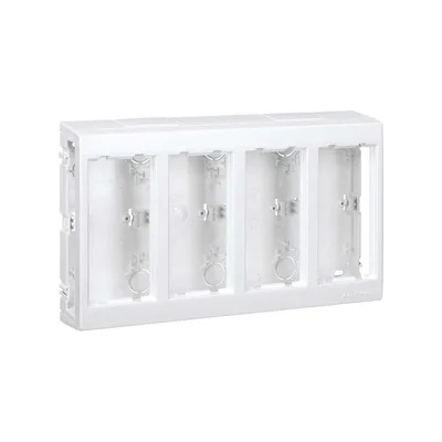 CIMA PRO Caja de superficie 4 módulos 8xK45 sin tapas laterales blanco puro