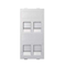 CIMA Quadruple board 4xRJ with shields universal; aluminum