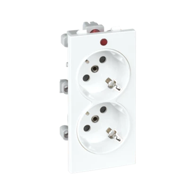 CIMA schuko double socket 2x230V 16A pure white