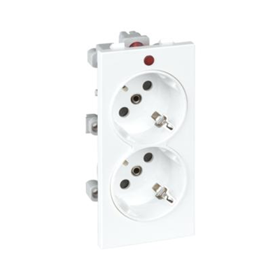 CIMA toma doble schuko 2x230V 16A blanco puro