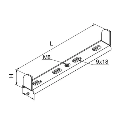 Cintre creux interne largeur 28mm hauteur 48mm